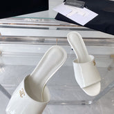 high heel 70 mule sandals white patent calfskin